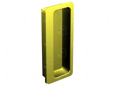 Rectangular recessed handles gold-plated metal