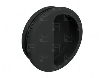 Round recessed handles black colour