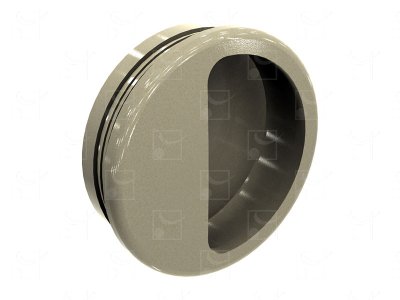 Round recessed handles beige colour