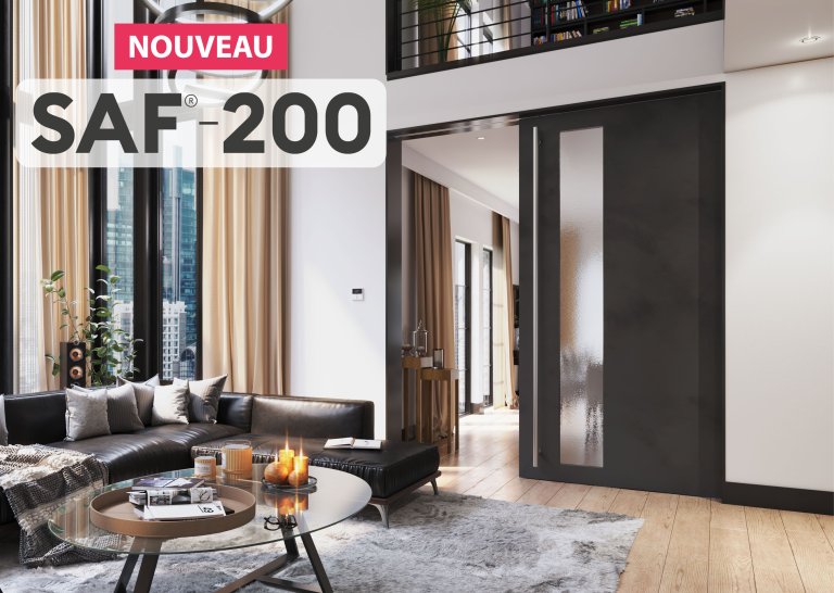 NOUVEAU : Notre système SAF avec amortisseur pour portes lourdes d'intérieur : SAF-200